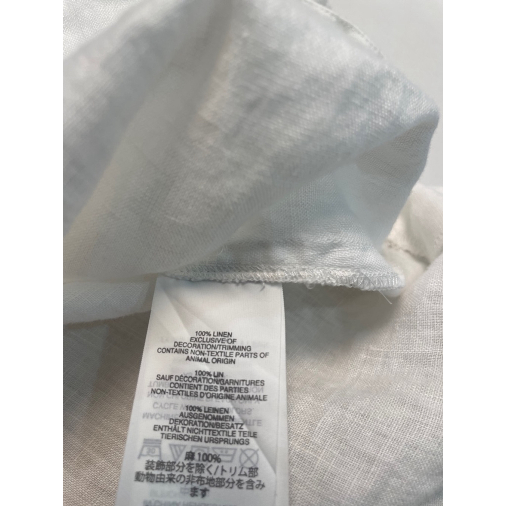 J.Crew 100% Linen Top Blouse 2 White Embroidered Coastal Old Money Minimalist - Picture 6 of 9